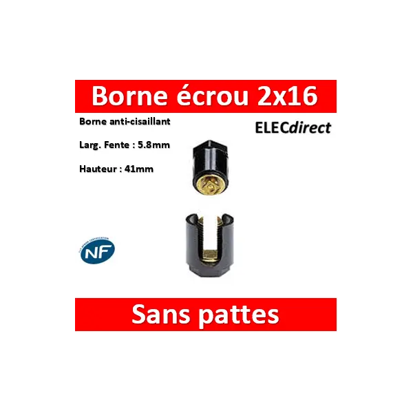[ECROU187] Ecrou borne sans pattes; section16mm²