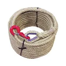 [CORDE120] Cordeàpoulieenchanvreaveccrochetdesécurité