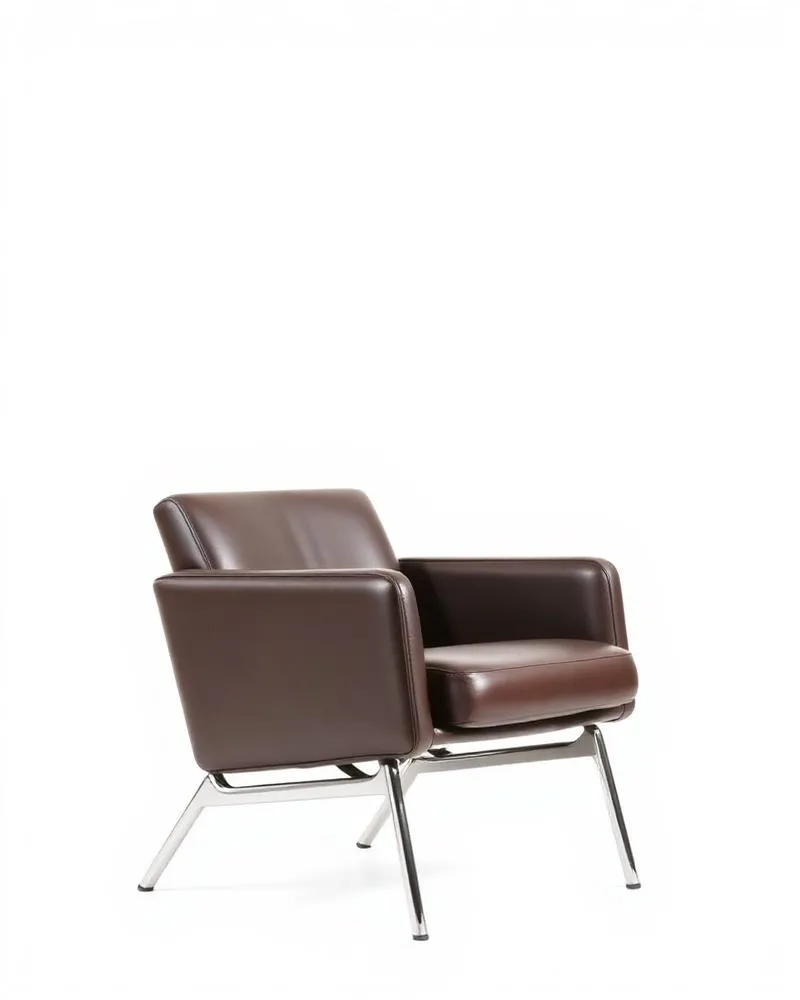 Fauteuil en cuir marron